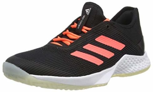 Adidas men's club 2 outlet tennis shoes  white/black/coral