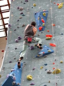 Climber wearing Climbing shoes